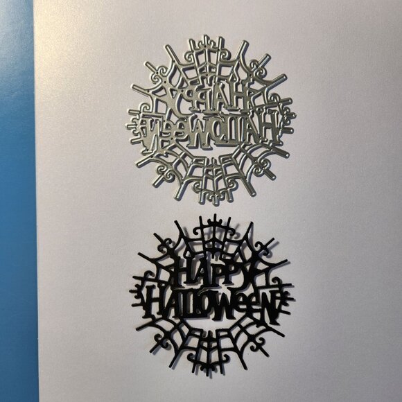 #303 Happy Halloween with Spider Web Die Cardmaking Scrapbooking - Picture 1 of 6